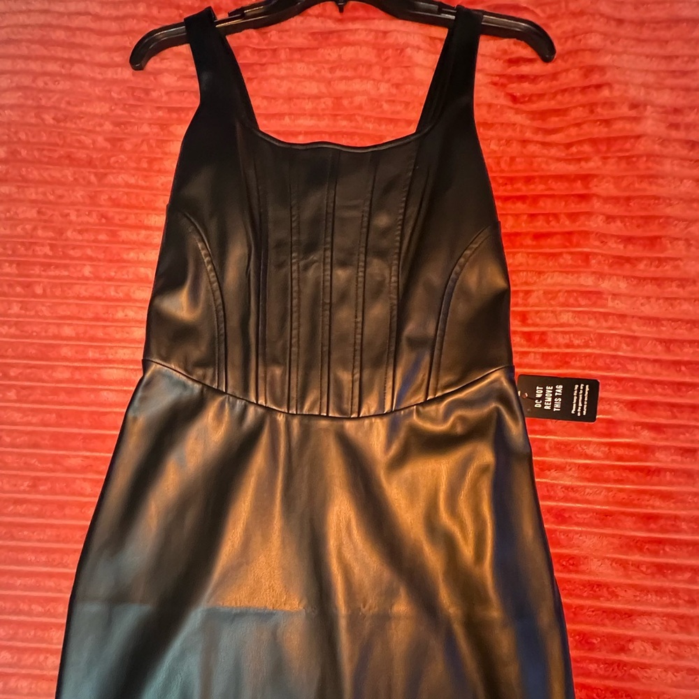 Express Faux Leather Corset Sheath Mini Dress Sz XS